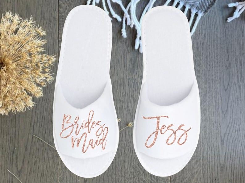 Custom Wedding Spa Slippers