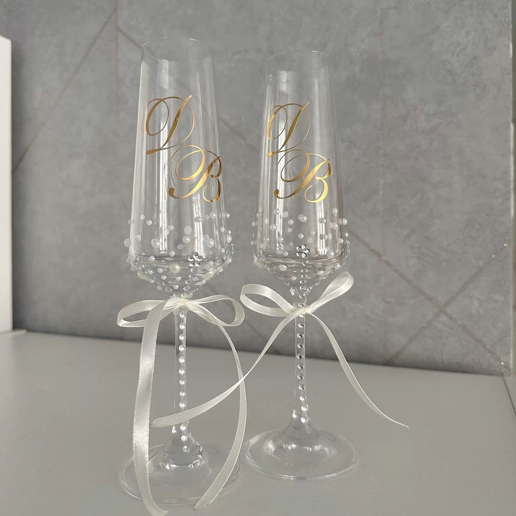 Wedding Champagne Glasses Personalized