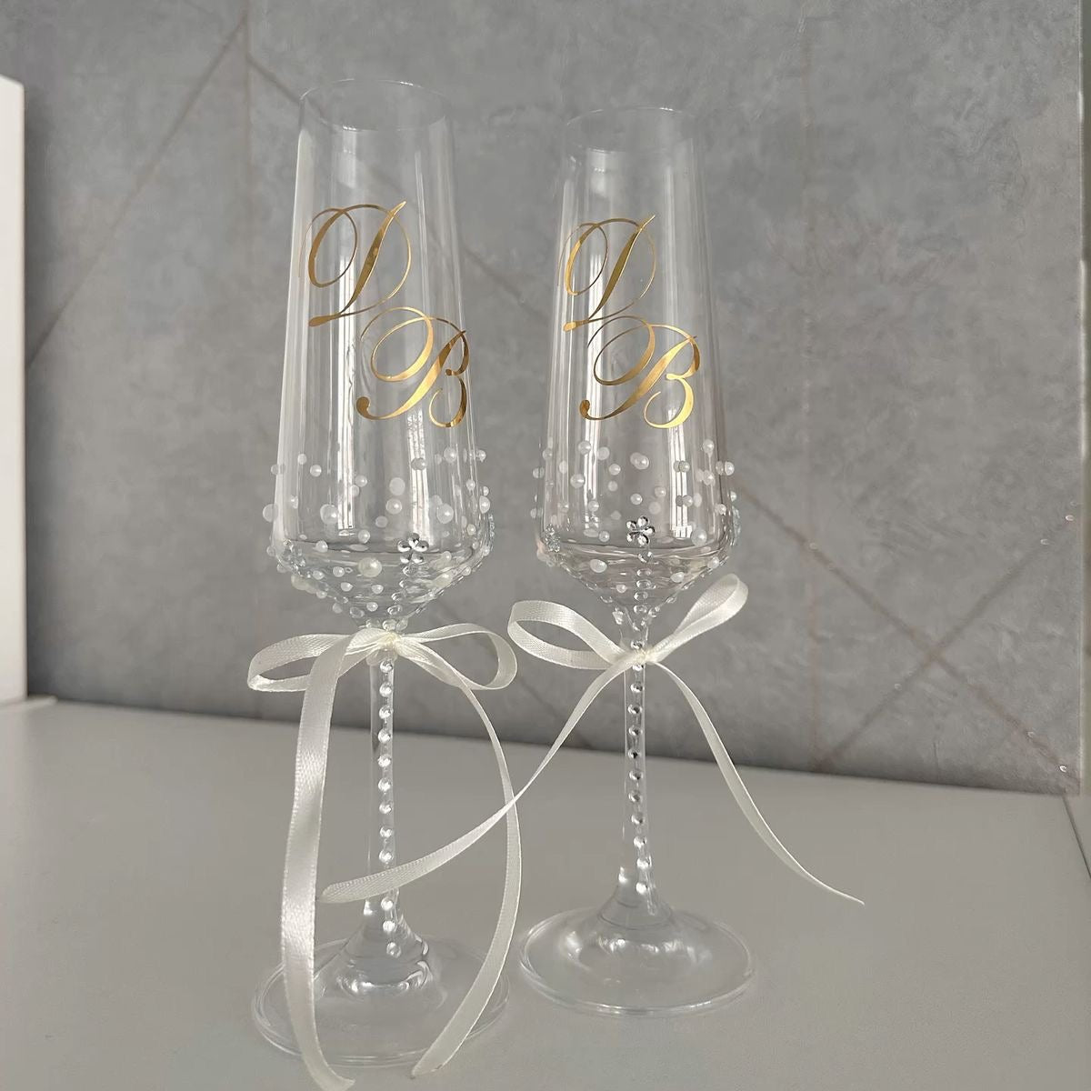 Wedding Champagne Glasses Personalized