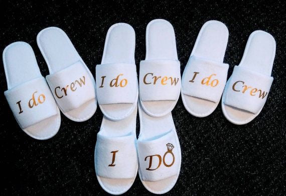 Custom Wedding Spa Slippers