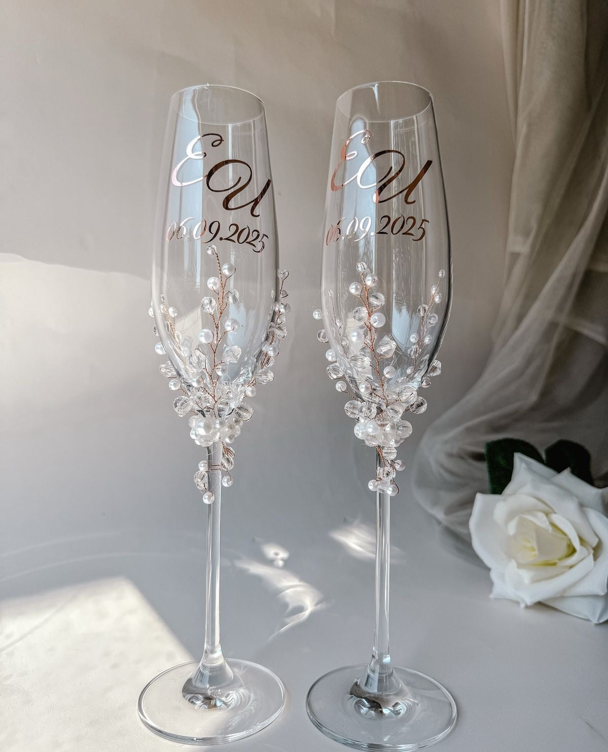 Wedding Champagne Glasses Personalized
