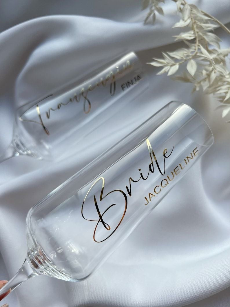 Wedding Champagne Glasses Personalized